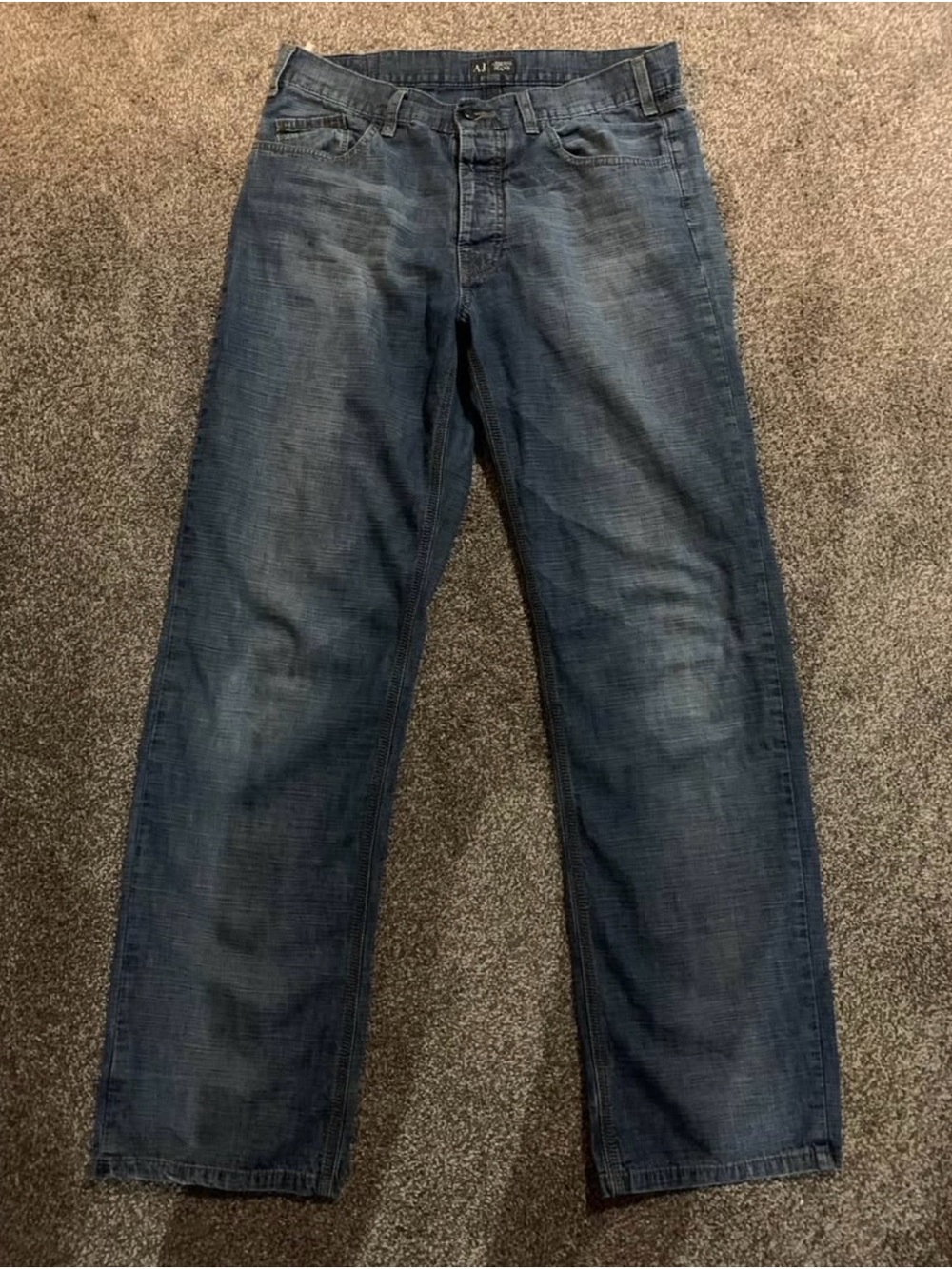 Armani Jeans Mid Wash Blue Straight Leg Jeans (Made in Italy)
